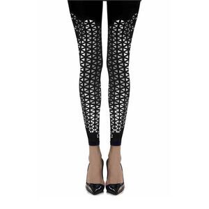 Zohara Geometric Silver Leggings Stylish Design Women Blacksilver Hosiery